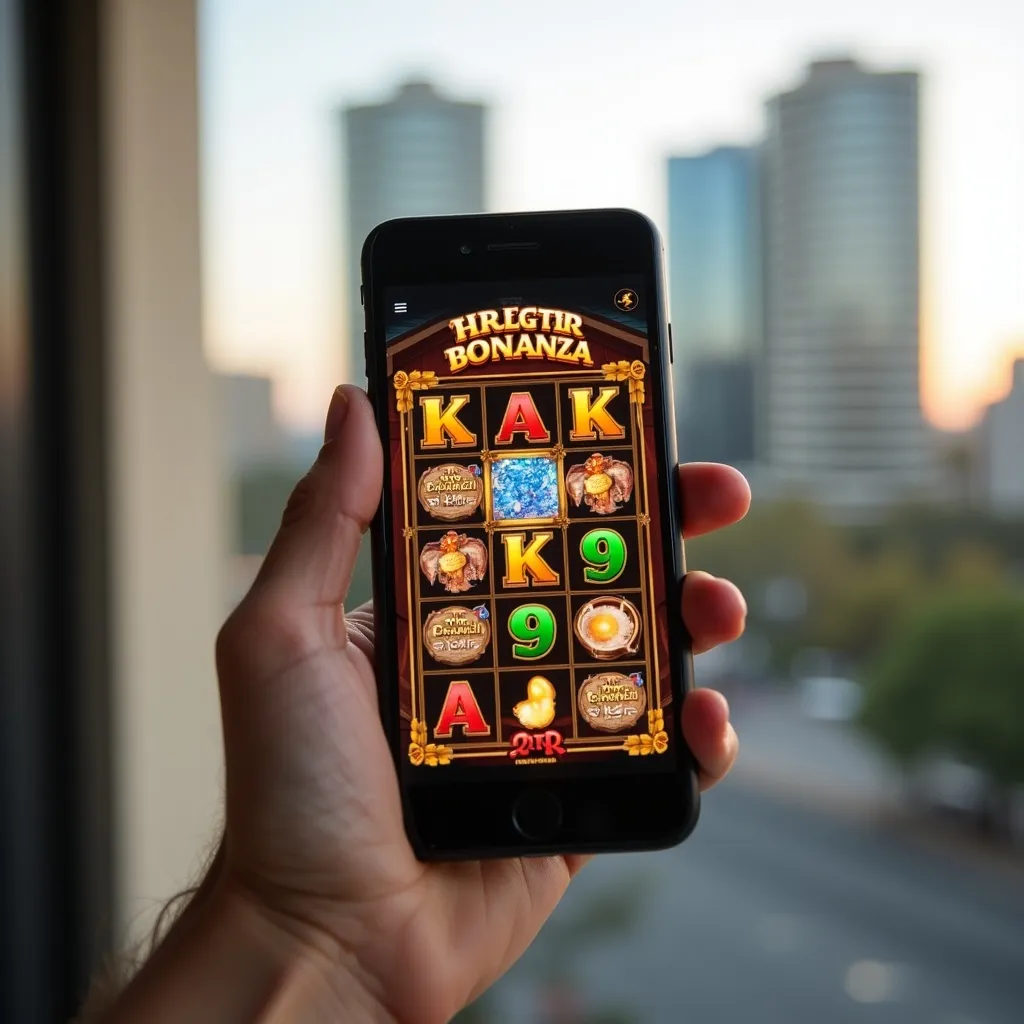 Bigger Barn House Bonanza pokie on smartphone screen, Australian dollar denomination shown