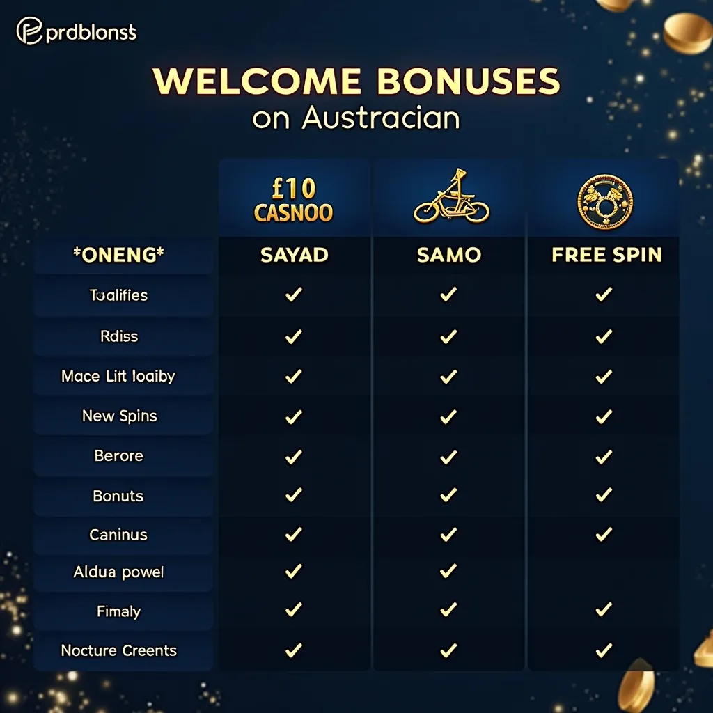 Comparison table of Australian casino welcome bonuses