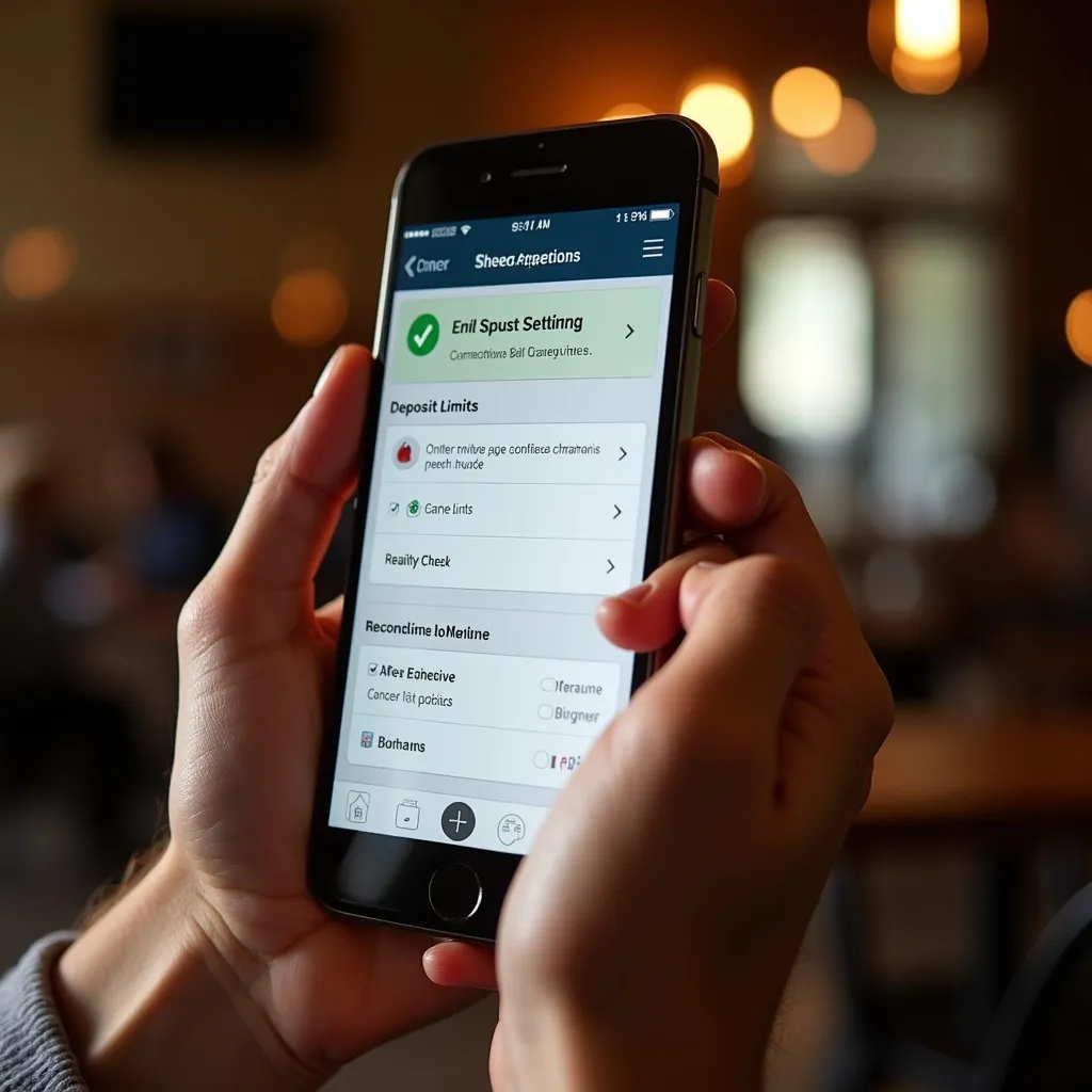 Responsible gambling tools on a mobile phone